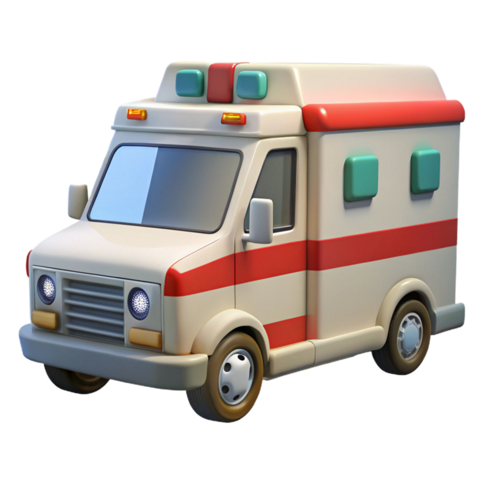 impressive artistic Ambulance Front View Emergency Vehicle Transparent Background authentic png