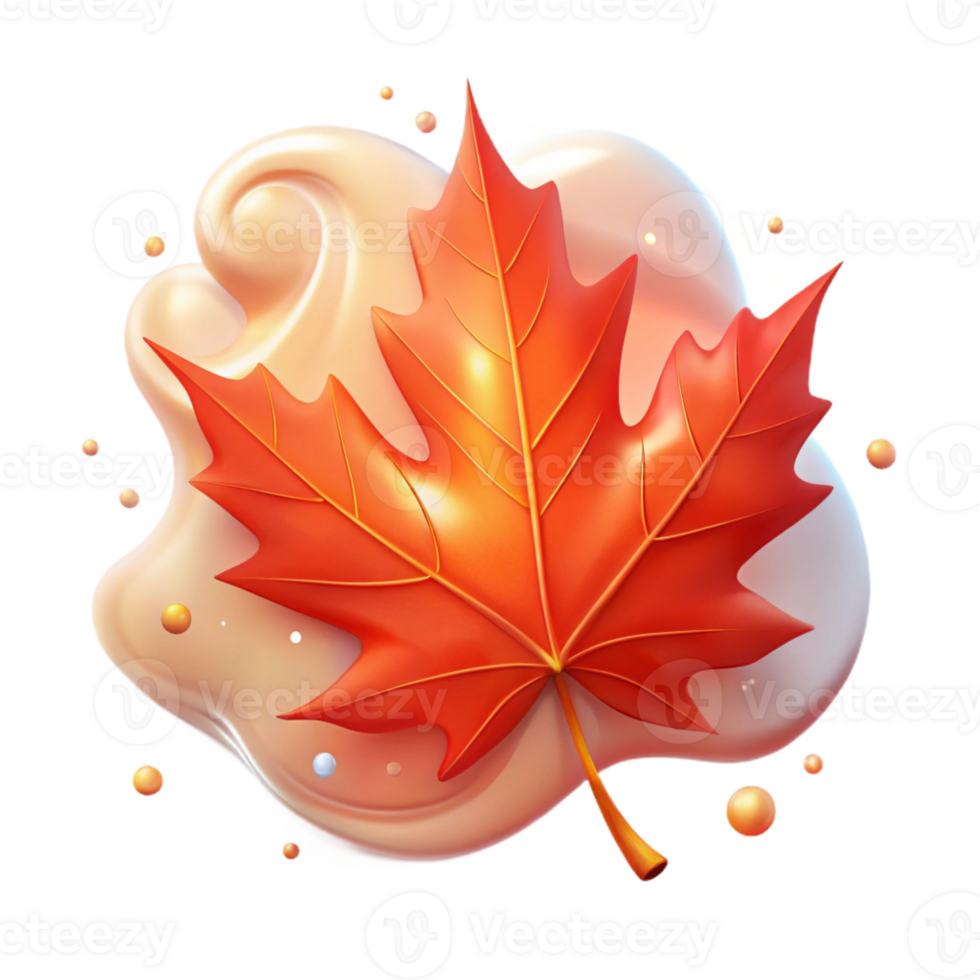 magnificent vintage Falling Red Maple Leaf 4K png
