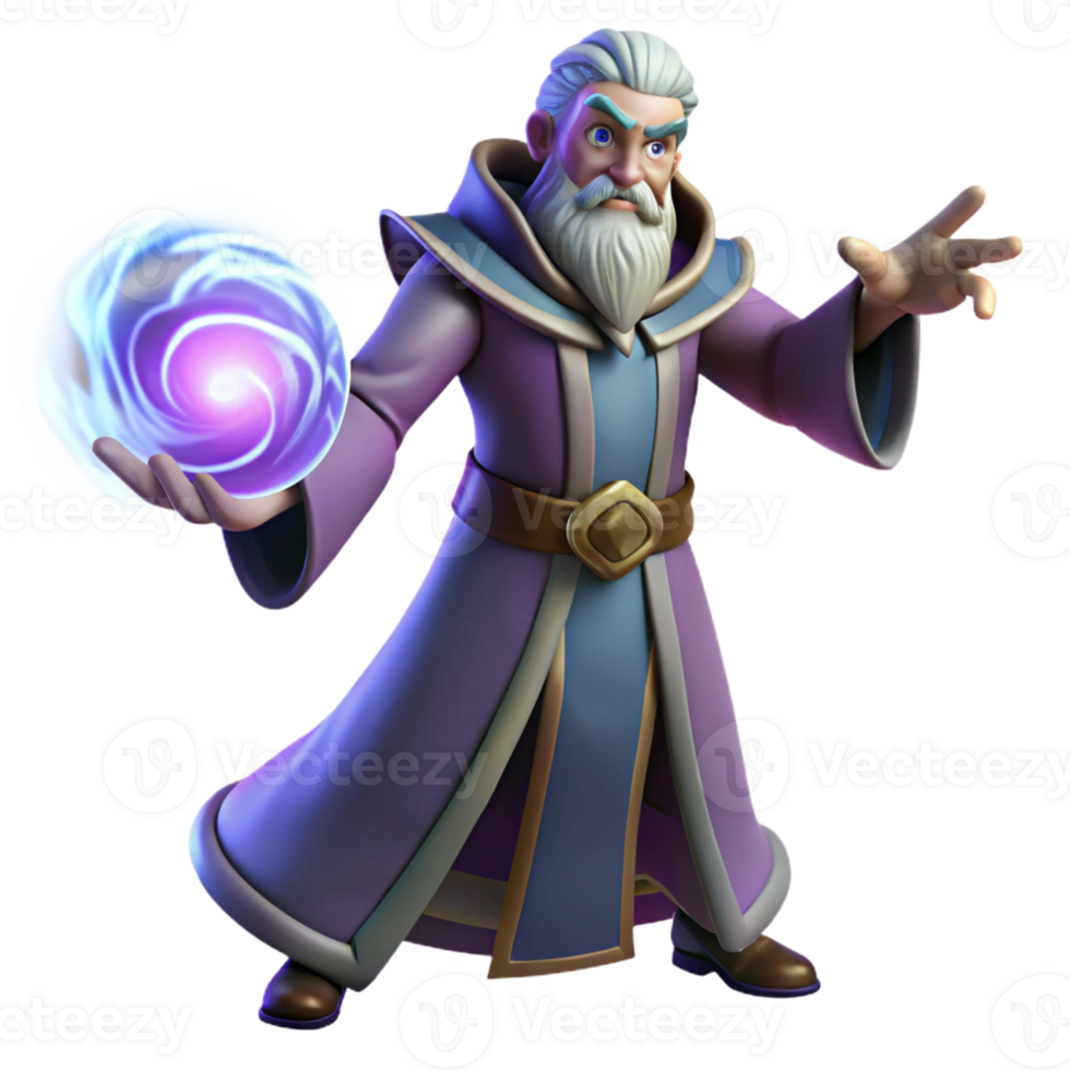 extraordinary abstract A Powerful Wizard Casting a Spell of Swir 4K png