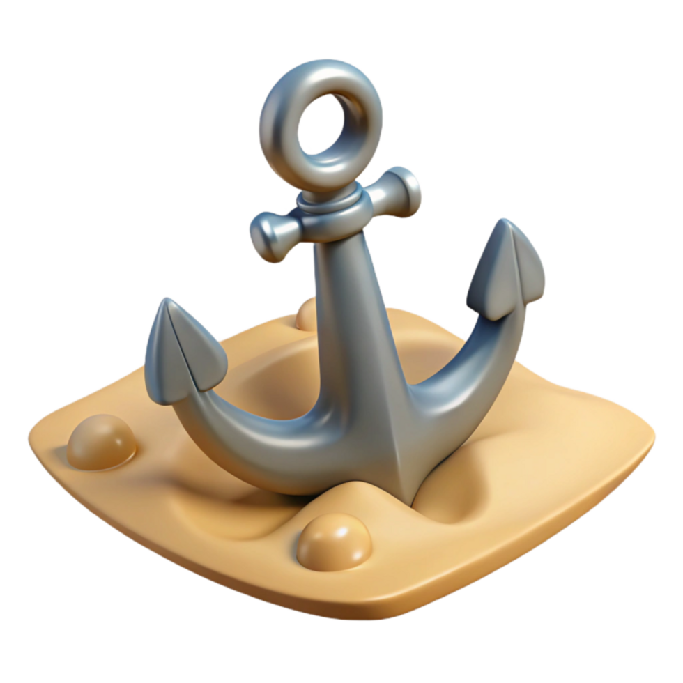 beautiful rustic Anchor on Sandy Seabed Transparent Background exclusive png