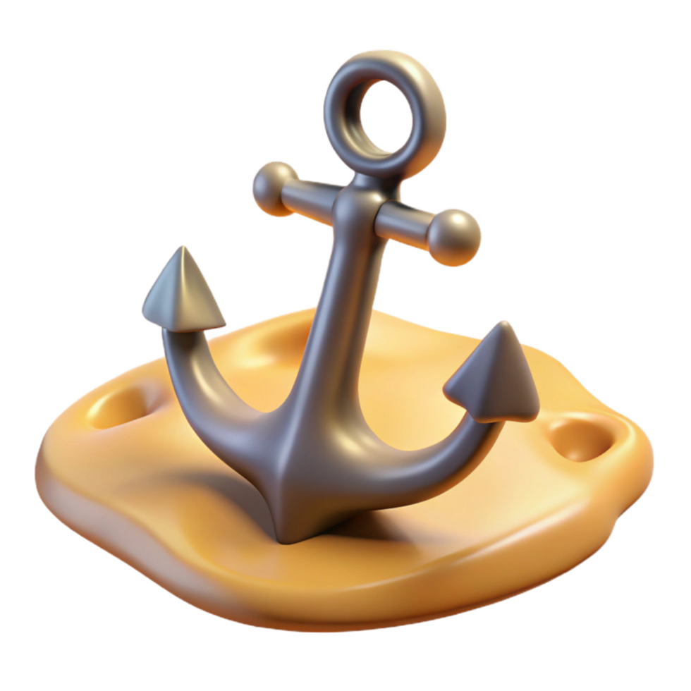 magnificent rustic Anchor on Sandy Seabed Transparent Background high resolution png