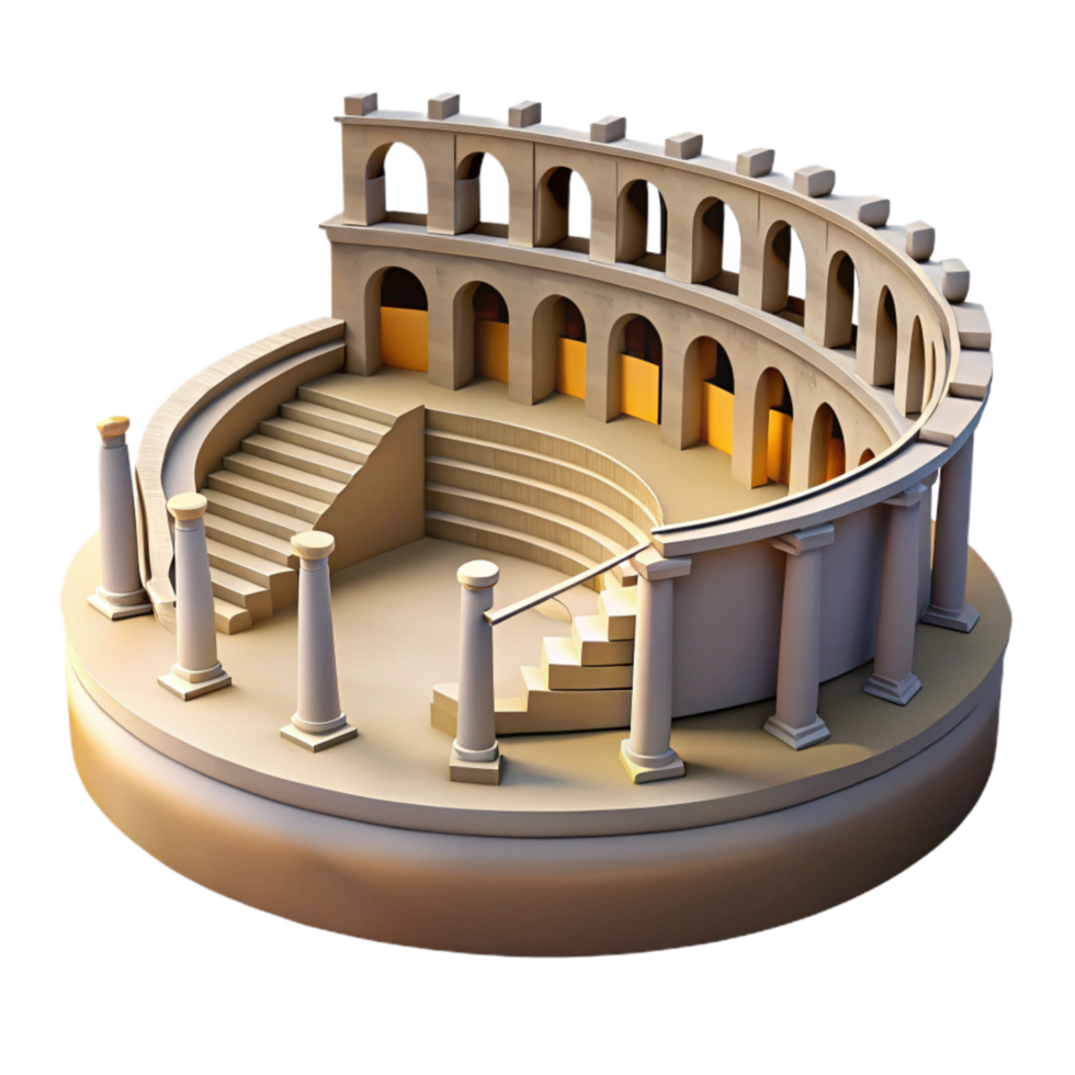 serene modern Ancient Amphitheater Dramatic Shadows Cutout high resolution png