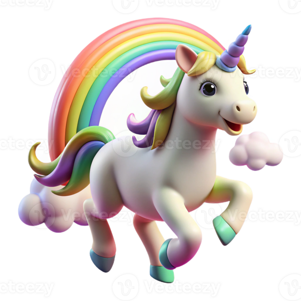 serene creative A Playful Unicorn Prancing Through a Fie original png