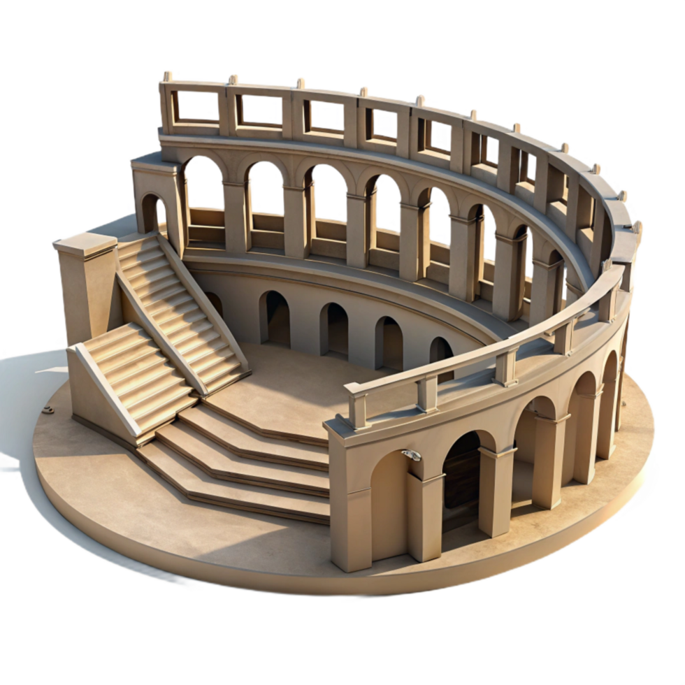 magnificent abstract Ancient Amphitheater Dramatic Shadows Cutout high quality png