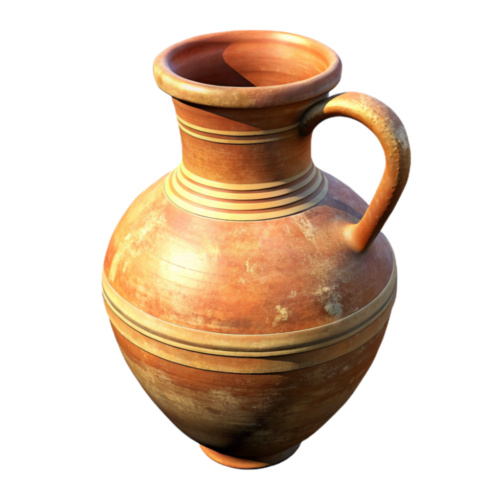 stunning vintage Ancient Amphora Side View Transparent Background professional png