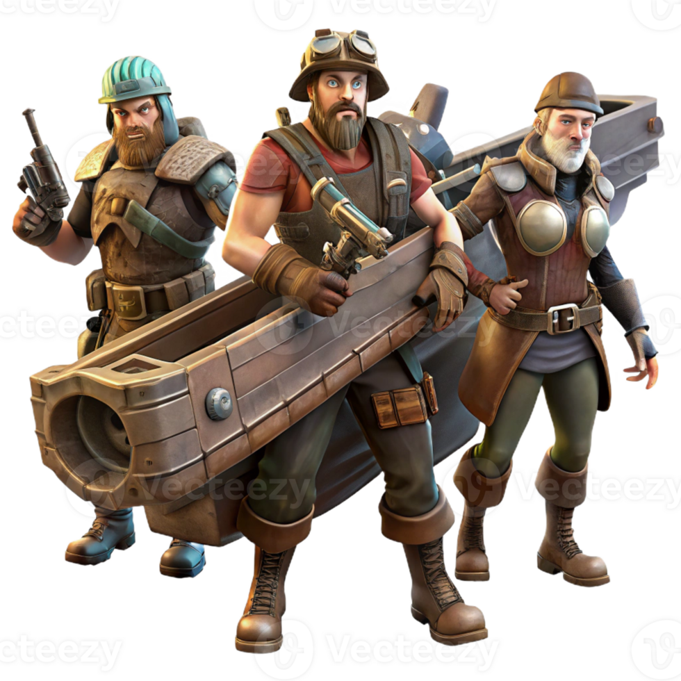 vibrant rustic A Group of Space Pirates Clad in Tatter premium png