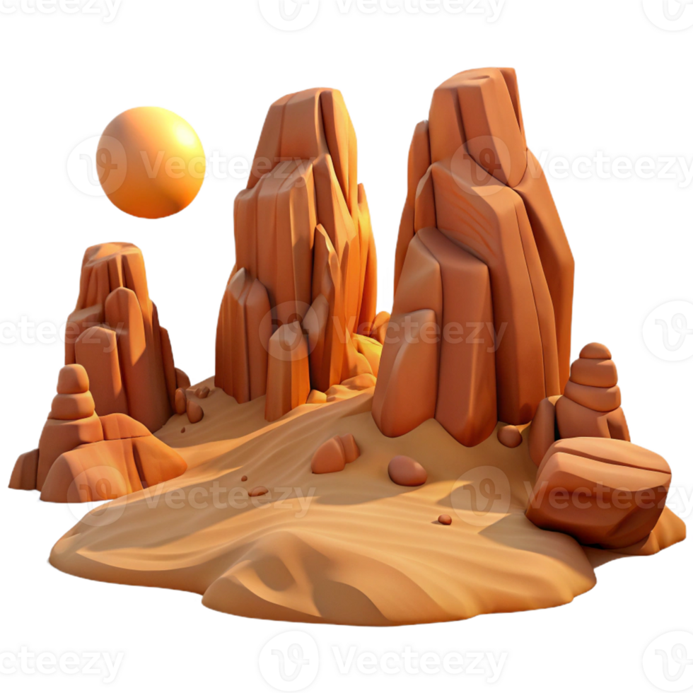 extraordinary abstract A Desert Landscape with Towering Rock Fo high resolution png