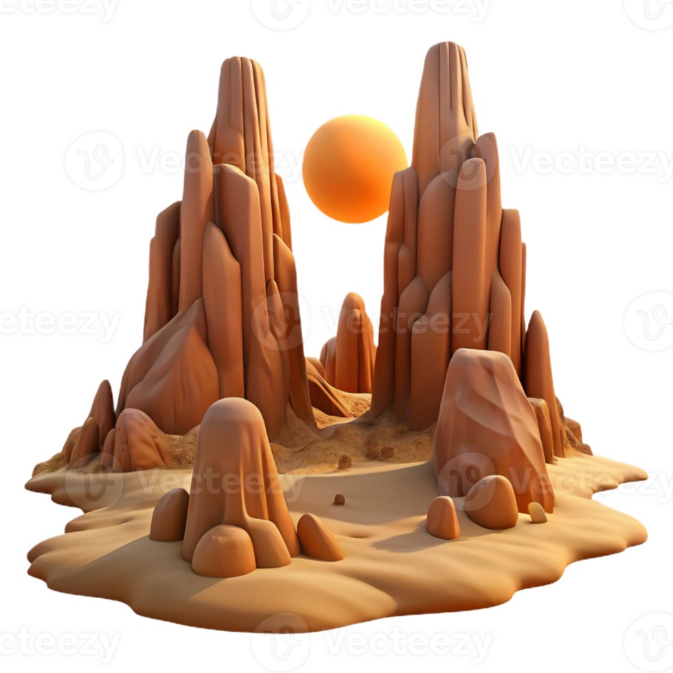 impressive classic A Desert Landscape with Towering Rock Fo high quality png