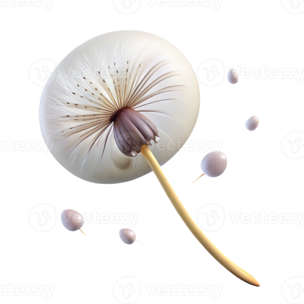 dramatic abstract A Single Dandelion Seed Floating in the Wi high resolution png