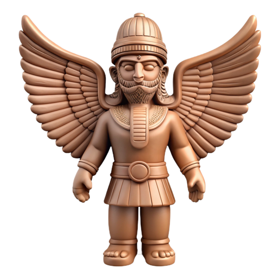extraordinary contemporary Ancient Assyrian Winged Genie Relief Carving Cutout high resolution png
