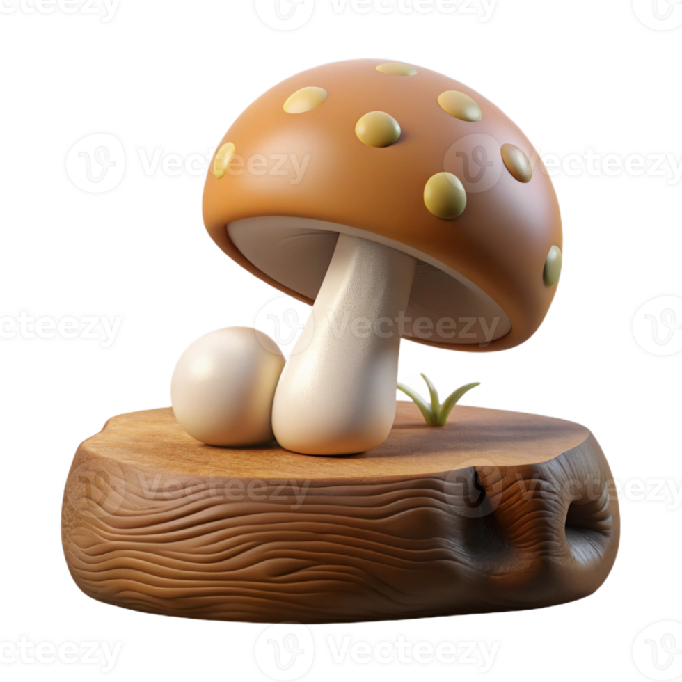 extraordinary abstract A Mushroom Growing on a Fallen Log in A 4K png