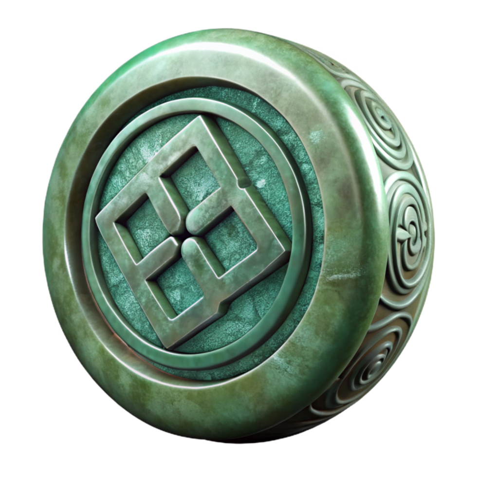 elegant traditional Ancient Chinese Seal Jade Texture Side View high quality png