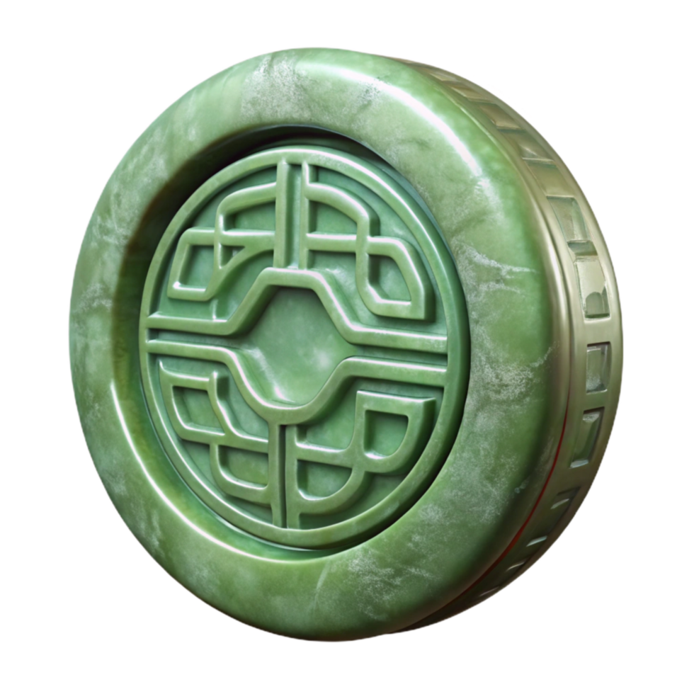 dramatic traditional Ancient Chinese Seal Jade Texture Side View professional png