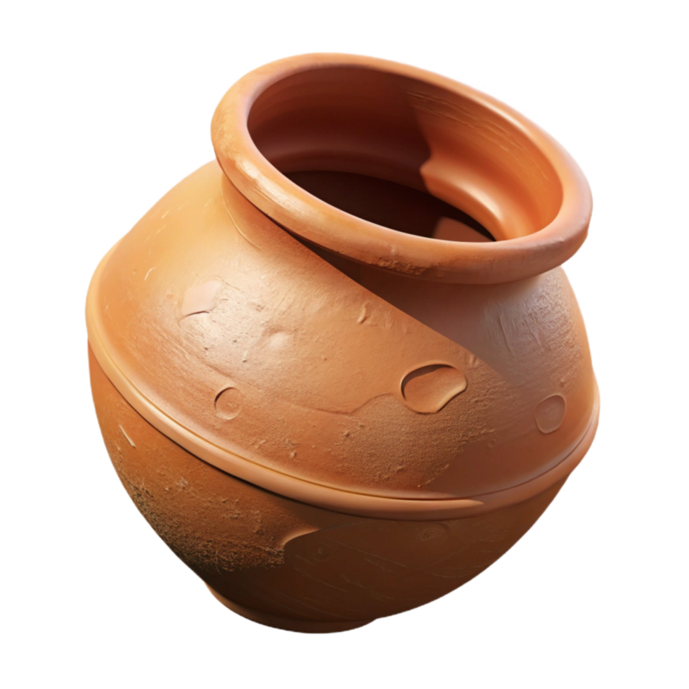 serene minimalist Ancient Clay Pot Shard Side View Cutout high resolution png