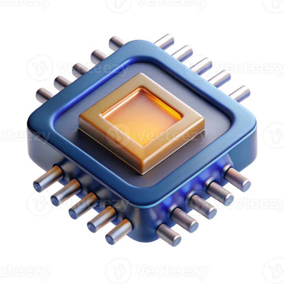 beautiful classic A Single Microchip Highly Detailed Glowi original png