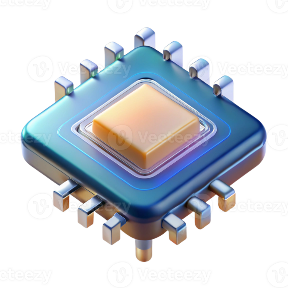 magnificent contemporary A Single Microchip Highly Detailed Glowi high resolution png