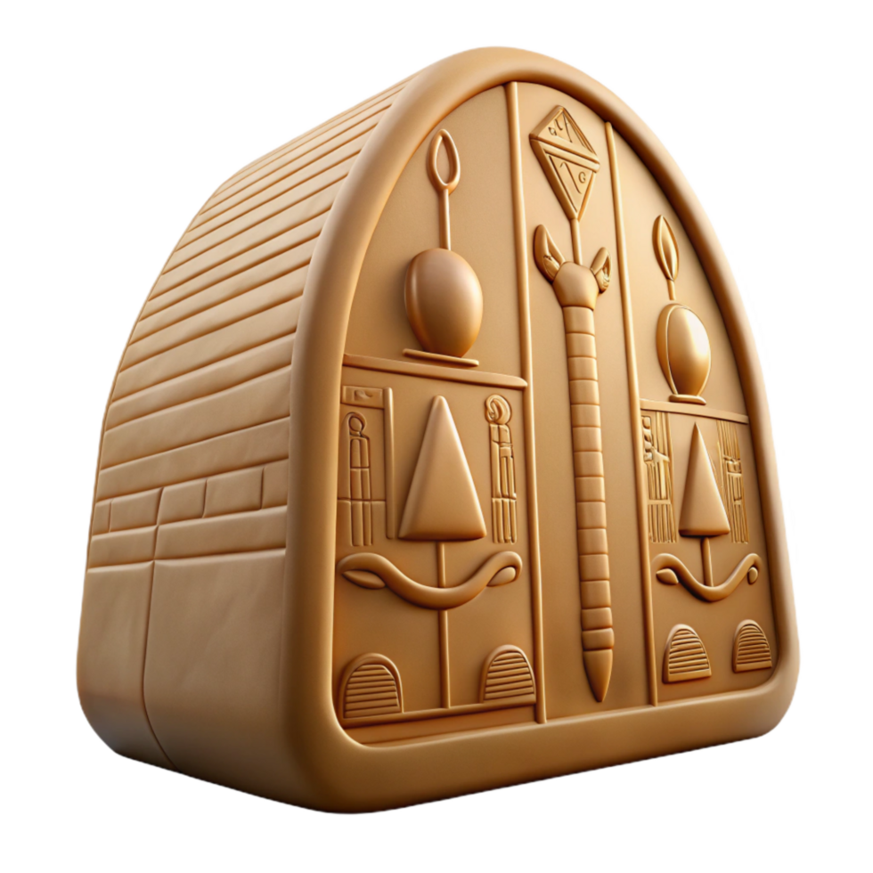 dramatic traditional Ancient Egyptian Hieroglyph Carving Side View Cutout genuine png