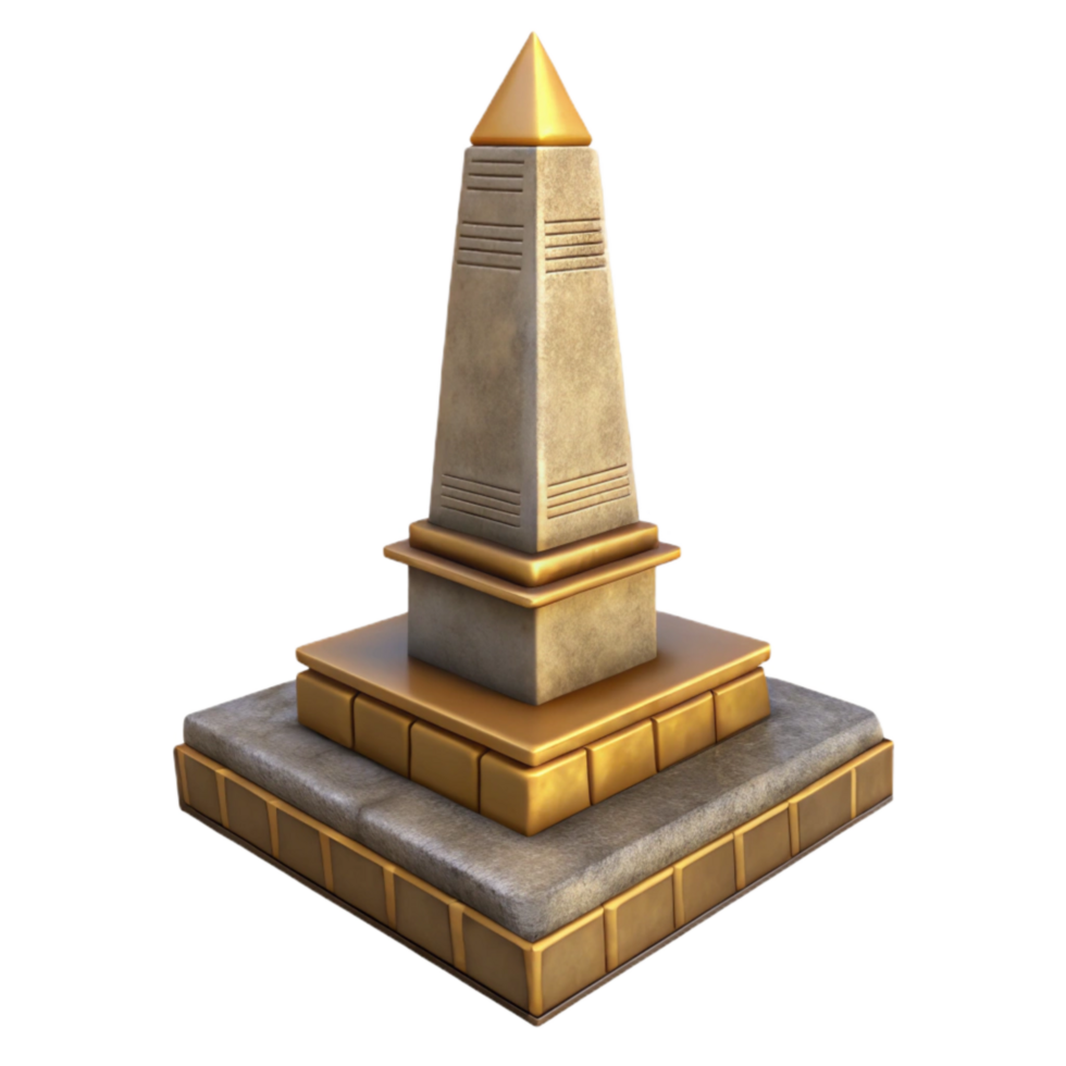 impressive modern Ancient Egyptian Obelisk Element high resolution png