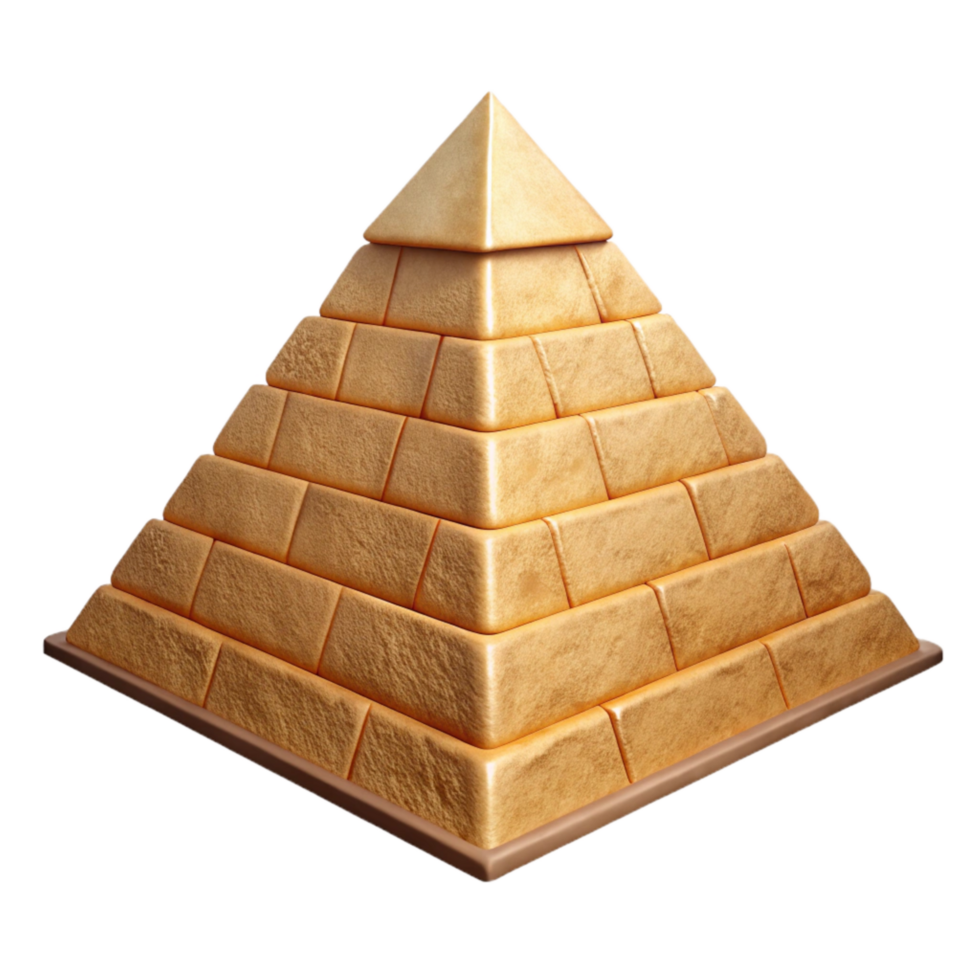 vibrant classic Ancient Egyptian Pyramid Side View detailed png