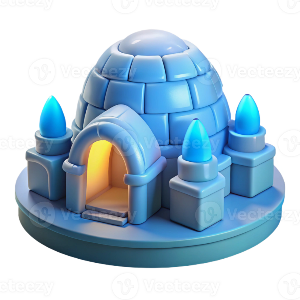 wonderful abstract An Igloo Village with Intricate Ice Carvi premium png