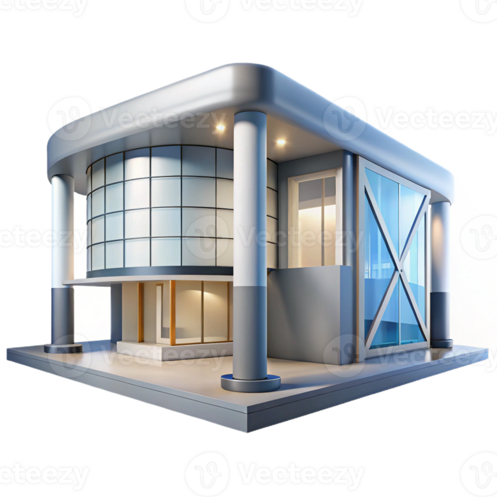 vibrant rustic A Sleek Modern Art Museum with Large Glas premium png