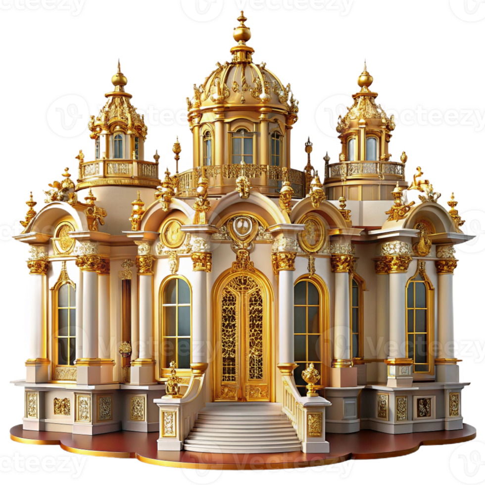 vibrant abstract An Elaborate Baroque Palace with Ornate 4K png