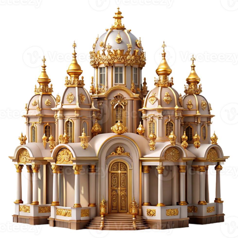 serene artistic An Elaborate Baroque Palace with Ornate professional png