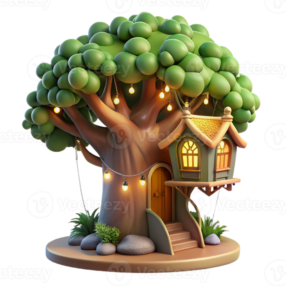 magnificent artistic A Whimsical Treehouse Nestled in the Bra original png