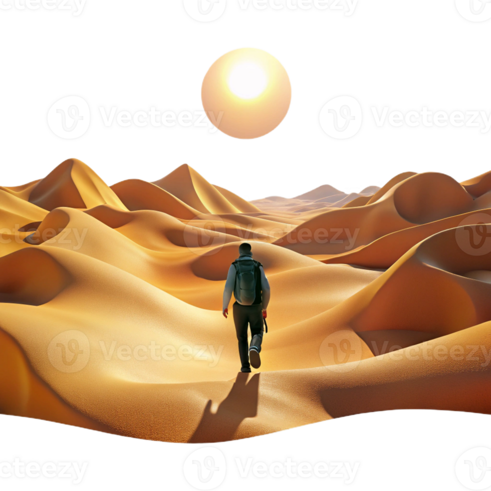impressive rustic A Lone Wanderer Traversing a Vast Desert L original png