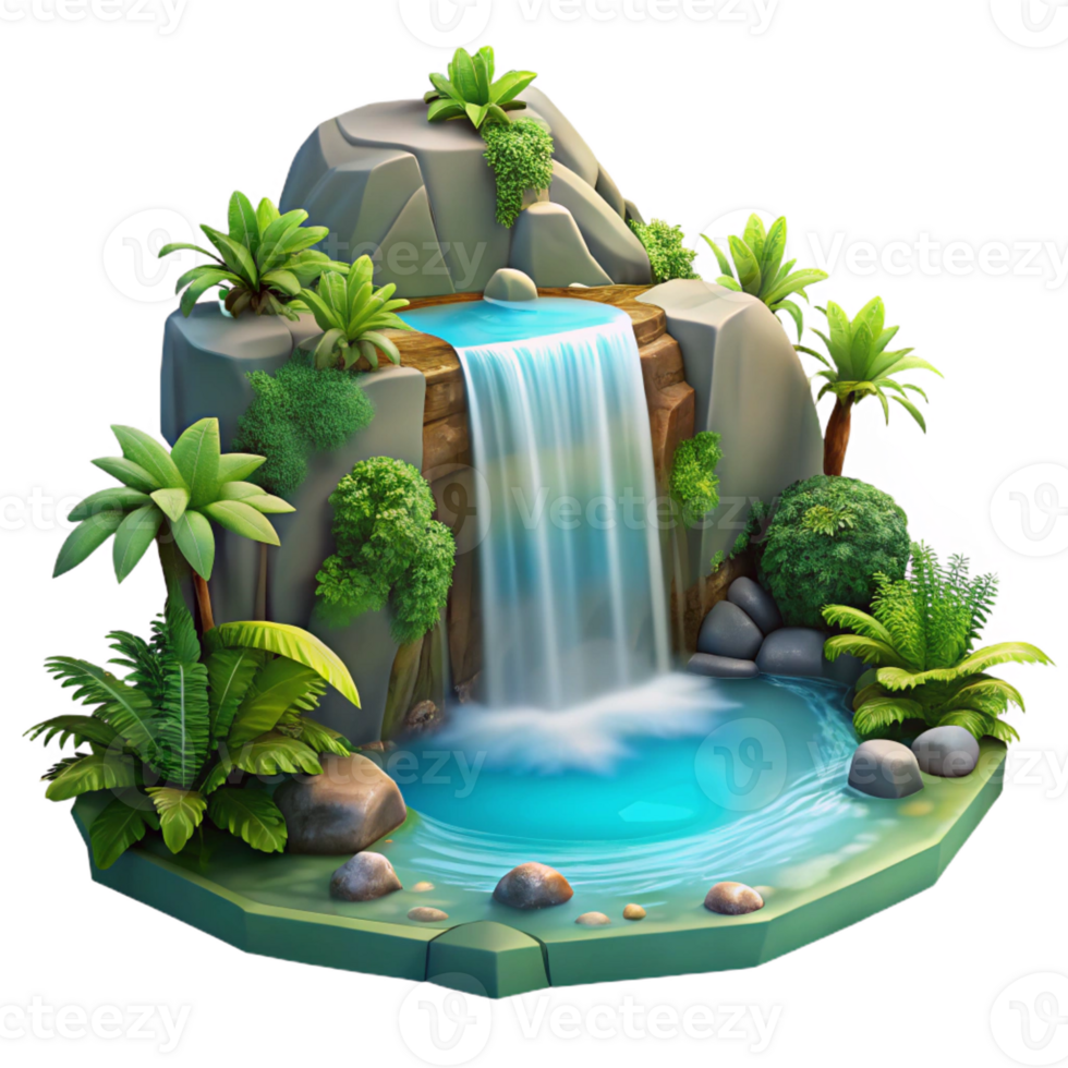 beautiful abstract A Hidden Waterfall Cascading Into a Cryst authentic png