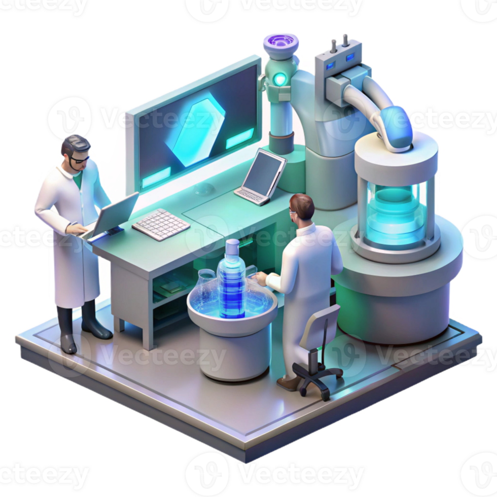 serene contemporary A Futuristic Laboratory Filled with Com authentic png