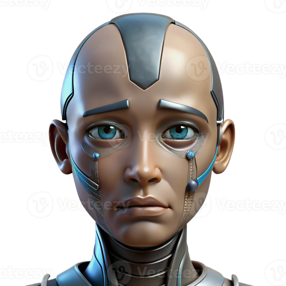 elegant artistic A Close Up of a Cyborg S Face Intricate C 4K png