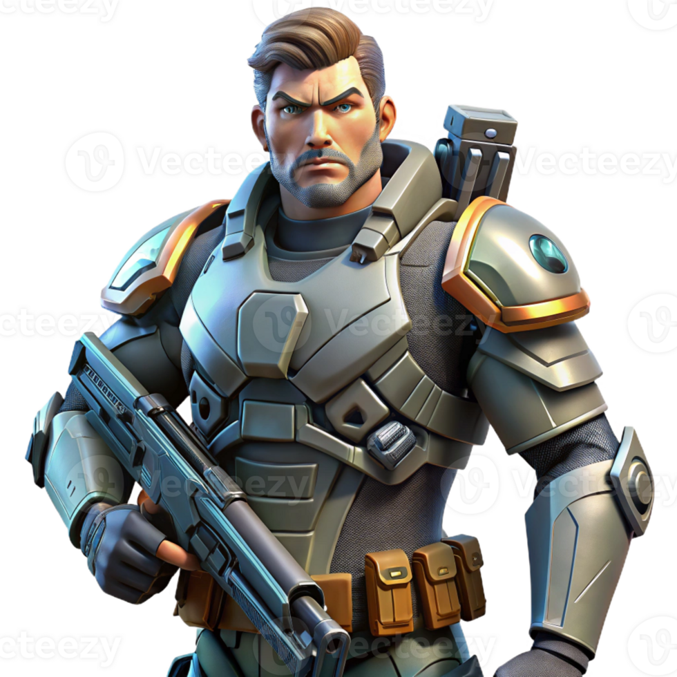 extraordinary classic A Futuristic Soldier Armed with Advanced original png