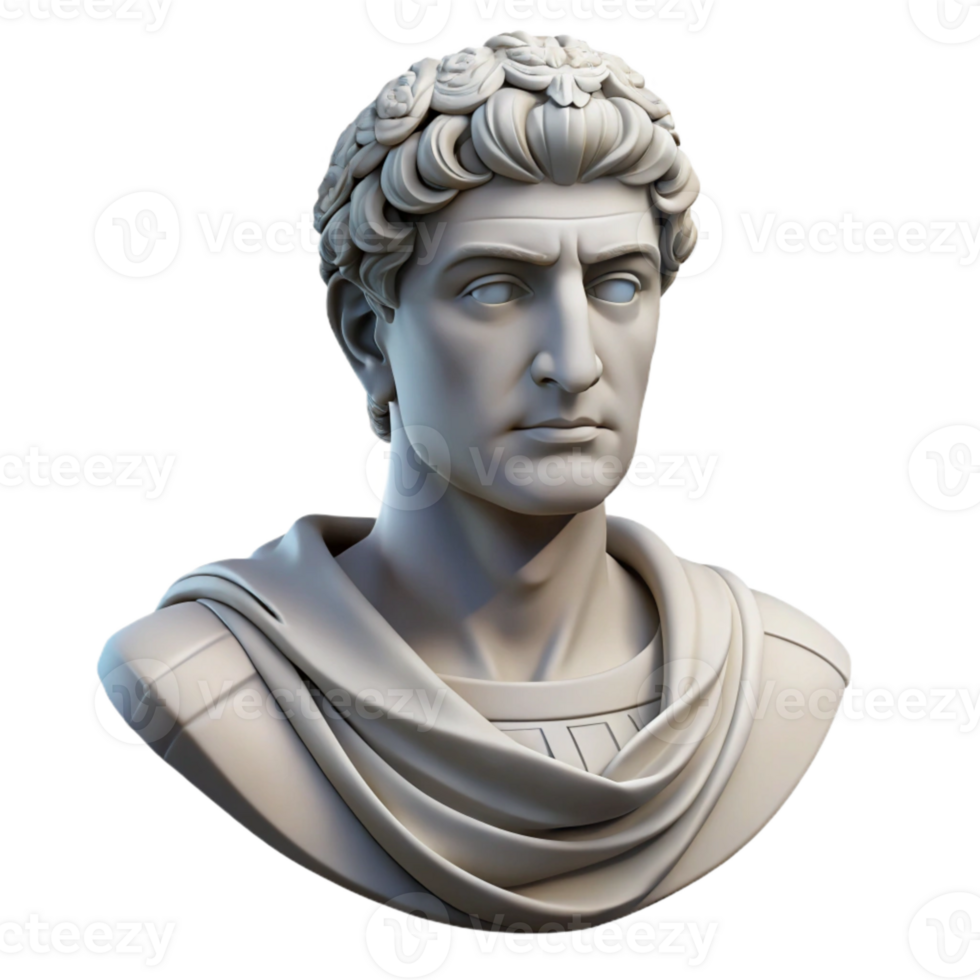 elegant artistic Ancient Roman Bust Element png