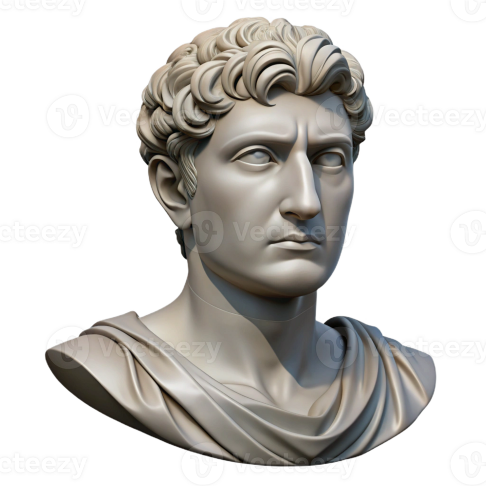magnificent classic Ancient Roman Bust Element high resolution png