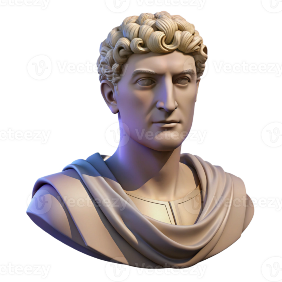 elegant traditional Ancient Roman Bust Element genuine png