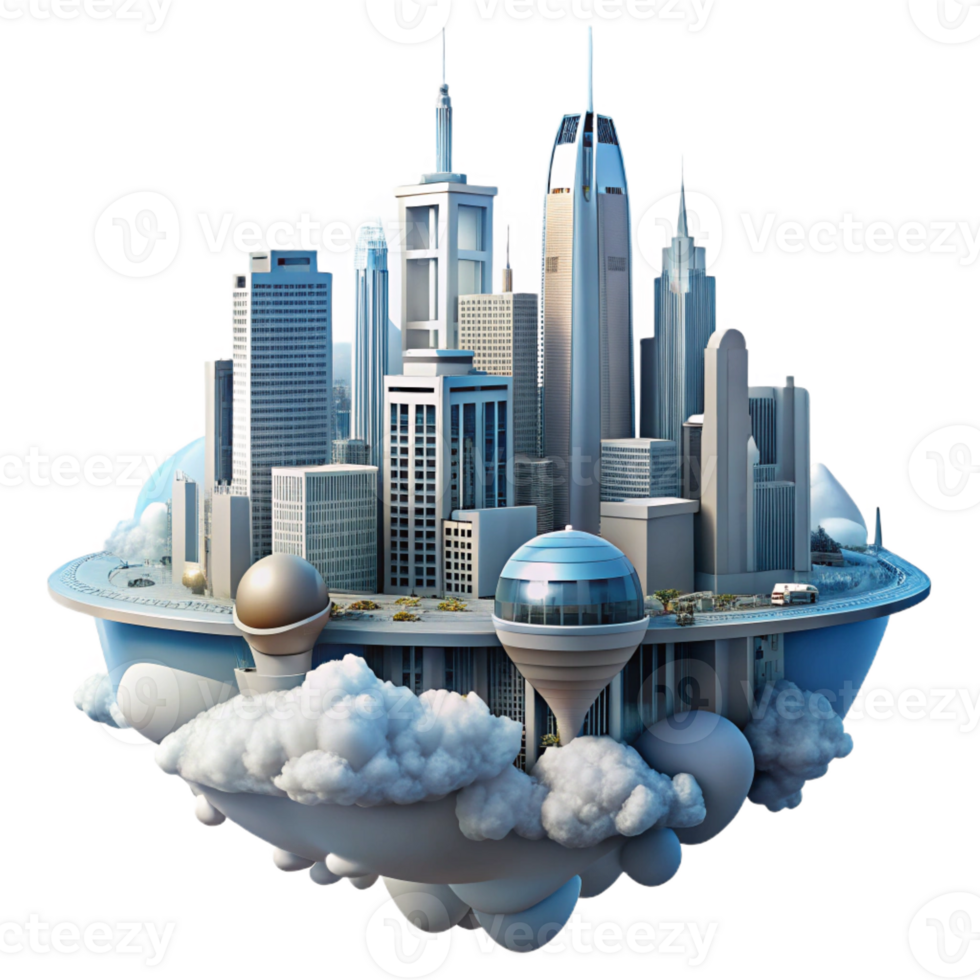 wonderful contemporary A Futuristic Cityscape Towering Skyscra high resolution png