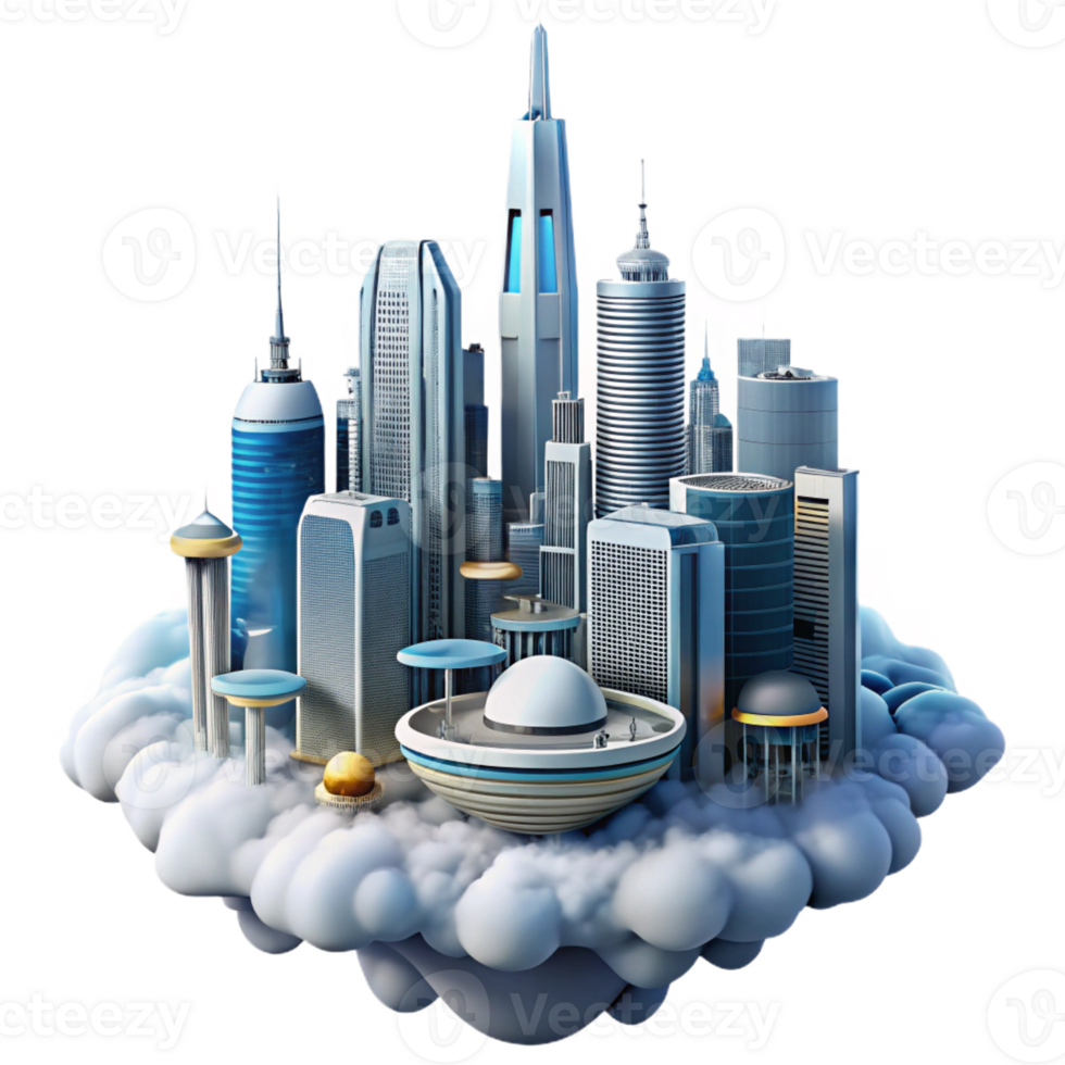 magnificent modern A Futuristic Cityscape Towering Skyscra professional png