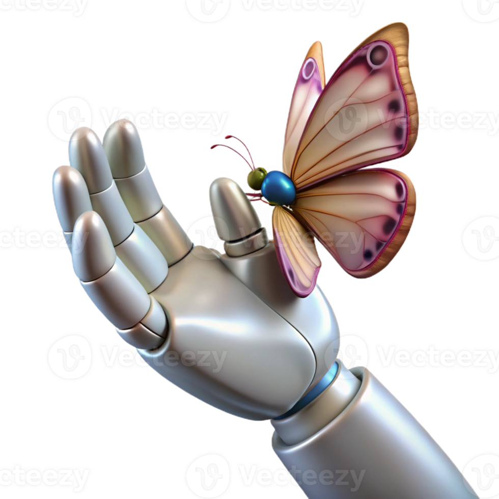 impressive rustic A Close Up of a Robotic Hand Delicately H high quality png