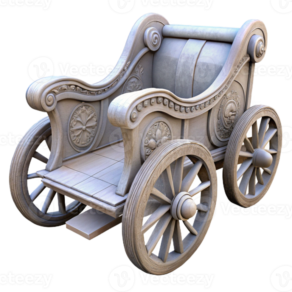 impressive rustic Ancient Roman Chariot Element detailed png