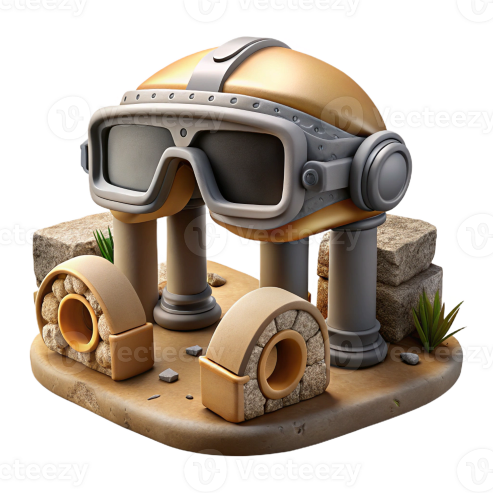 impressive vintage Ancient Ruins Exploration Vr Headset high quality png