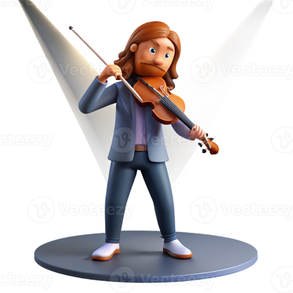 vibrant minimalist A Musician with Long Flowing Hair Hold 4K png