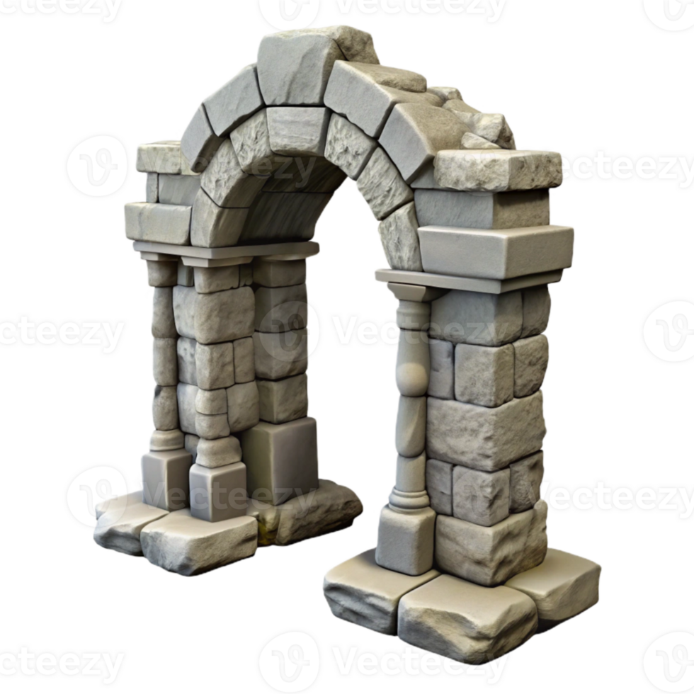 dramatic modern Ancient Ruins Stone Archway Transparent Background high resolution png