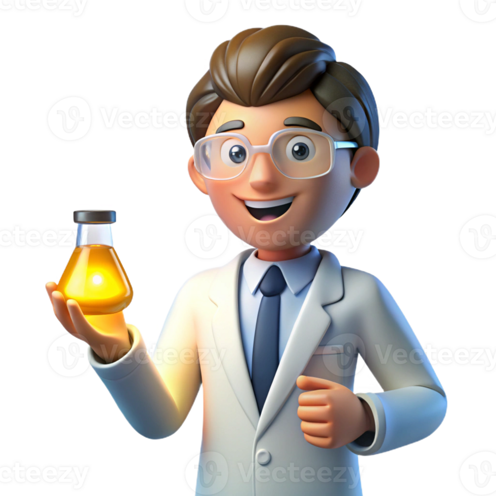vibrant abstract A Scientist with Glasses and a Lab Coat genuine png