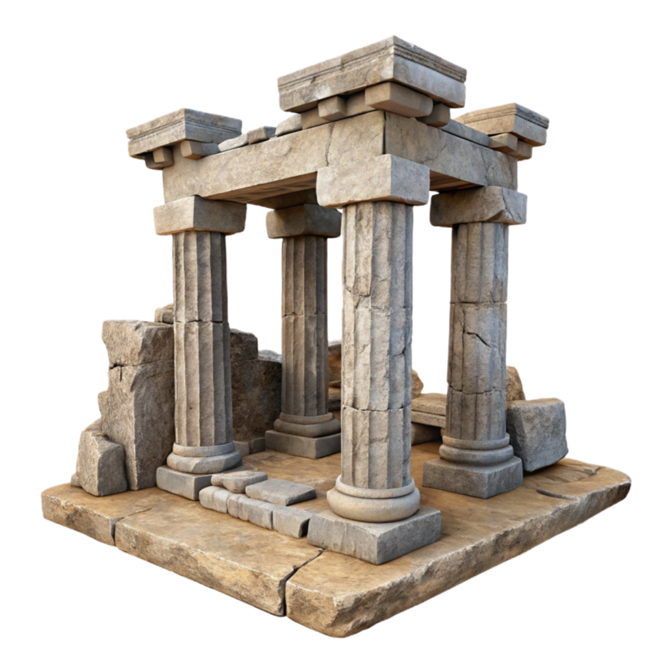 serene artistic Ancient Ruins Worn Stone Texture Cutout high quality png