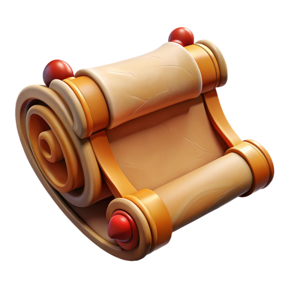 magnificent minimalist Ancient Scroll Case Closed View Transparent Background original png