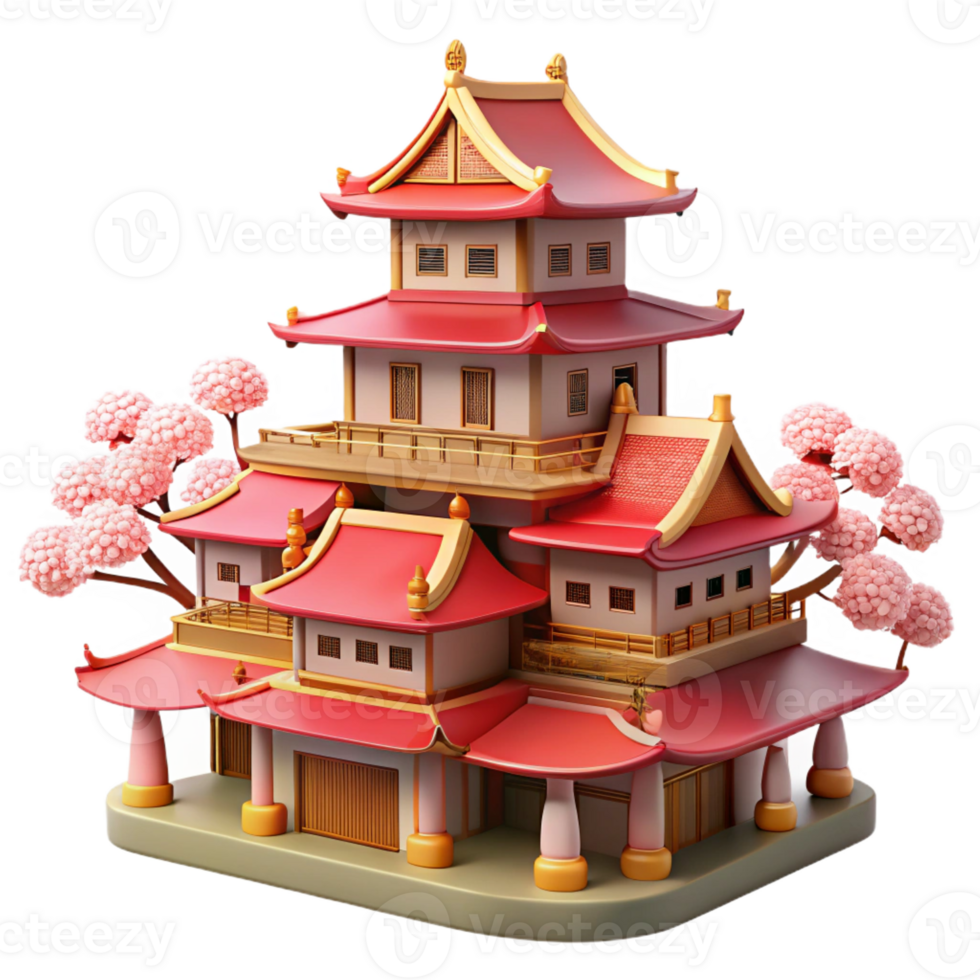 extraordinary modern A Traditional Japanese Castle Multiple T 4K png