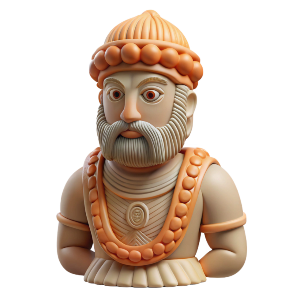 dramatic creative Ancient Sumerian Statue Votive Figure Cutout Element professional png