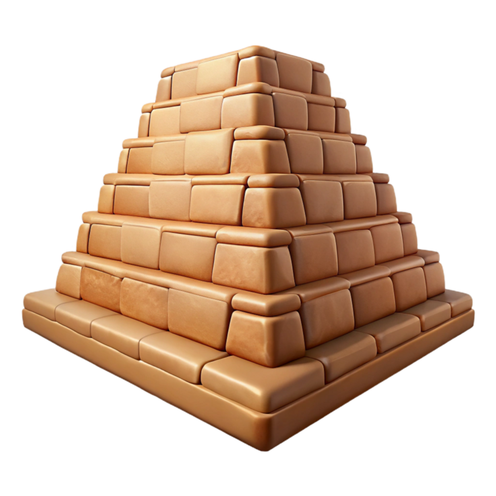 dramatic vintage Ancient Sumerian Ziggurat Brickwork Texture Cutout high quality png