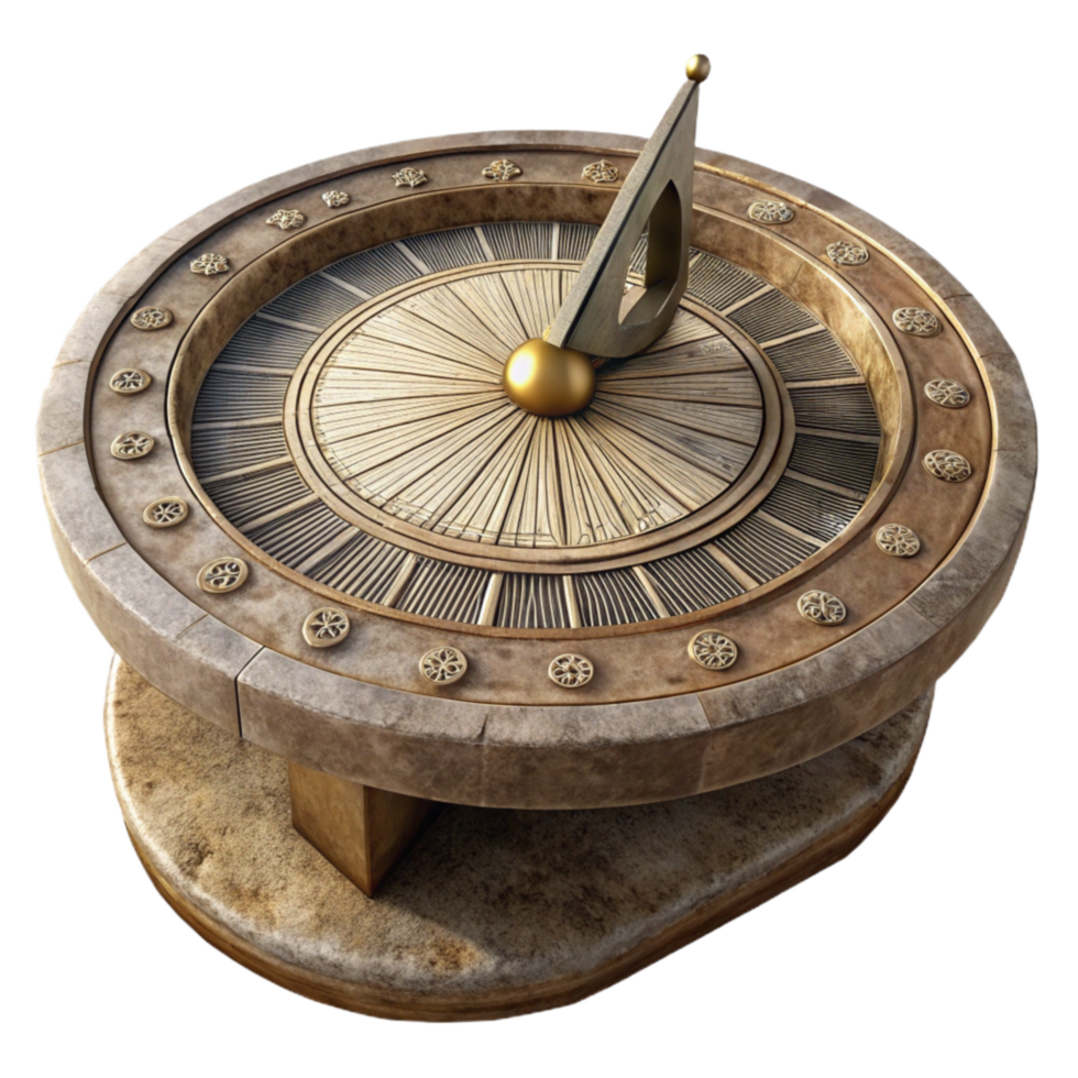 stunning creative Ancient Sundial Roman Numerals Cutout png